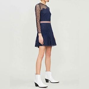 Sandro navy blue lace dress